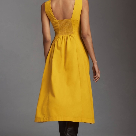 Anthropologie Elegant Yellow Sleeveless Dress - Picture 3 of 11